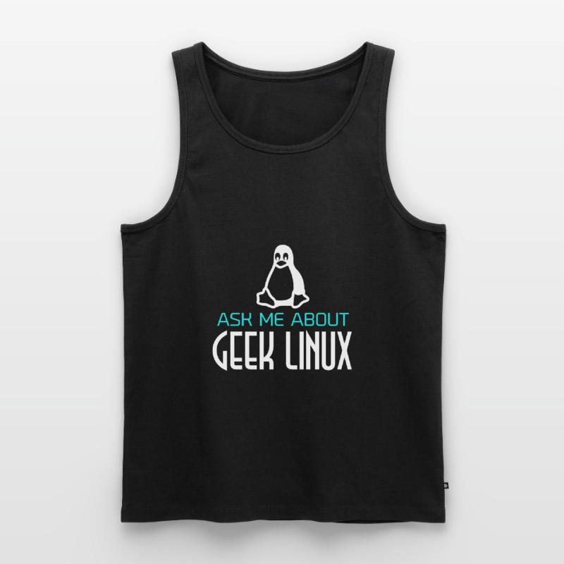 Geek Linux Penguin Computer Nerd IT PC Men's Premium Organic Tank Top