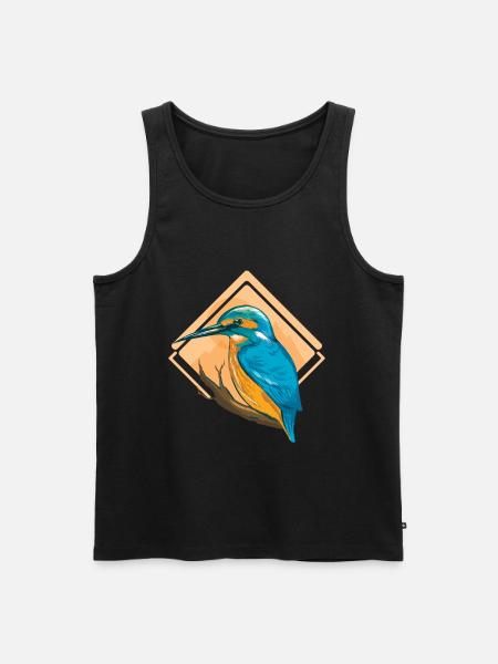 Oiseau bleu Kingfisher - Débardeur bio Premium Homme - noir