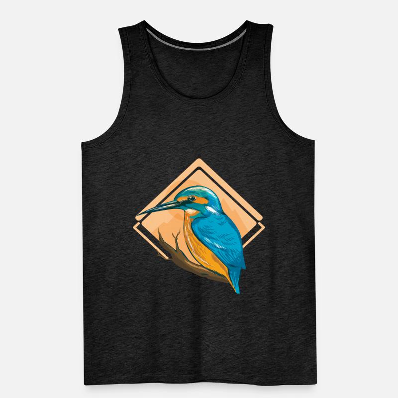 Eisvogel Blauer Vogel Männer Premium Bio Tank Top