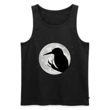 Eisvogel Mond Blauer Vogel - Männer Premium Bio Tank Top - Schwarz - Vorne - AI Model Male 178 light (178cm)