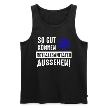 So gut können Rettungssanitäter aussehen - Männer Premium Bio Tank Top - Schwarz - Vorne - Michal (187cm)