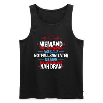 Niemand Perfekt Sanitäter nah dran - Männer Premium Bio Tank Top - Schwarz - Vorne - Michal (187cm)