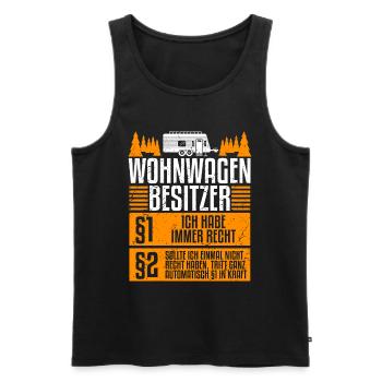 Regeln für Wohnwagen Besitzer Camping - Männer Premium Bio Tank Top - Schwarz - Vorne - Michal (187cm)