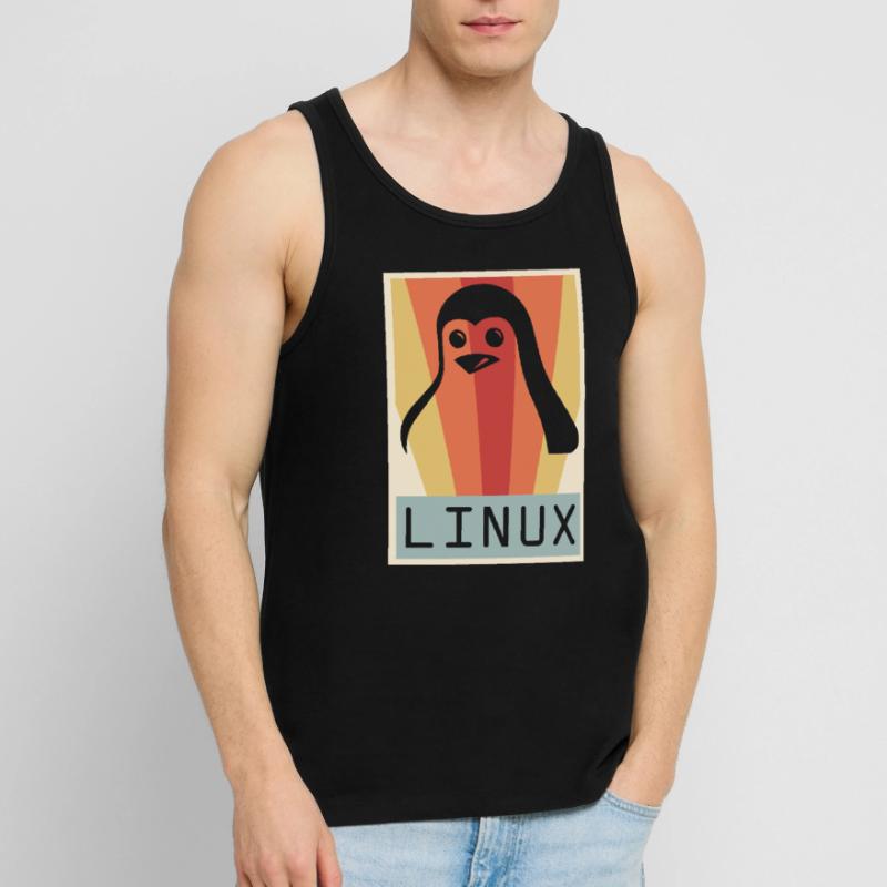 Geek Linux Penguin PC Nerd IT Expert Men's Premium Organic Tank Top