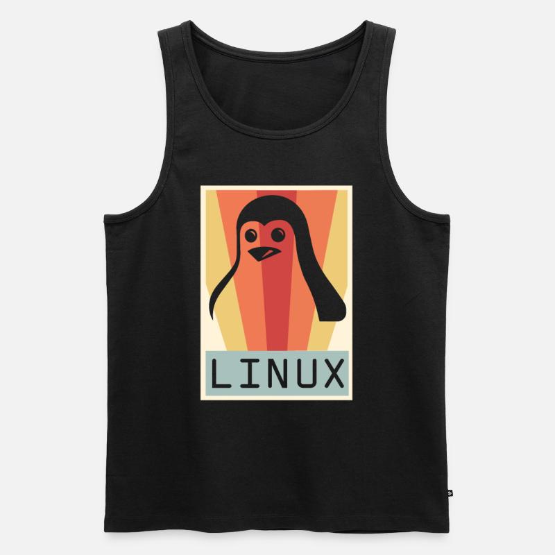 Geek Linux Pingouin PC Nerd IT Expert - Débardeur bio Premium Homme - noir