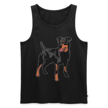 German Jagdterrier Hound Dog Gift - Men's Premium Organic Tank Top - black - Front - Michal (187cm)