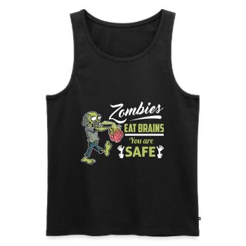 Zombies brain horror Happy Halloween - Men's Premium Organic Tank Top - black - Front - AI Model Male 178 light (178cm)