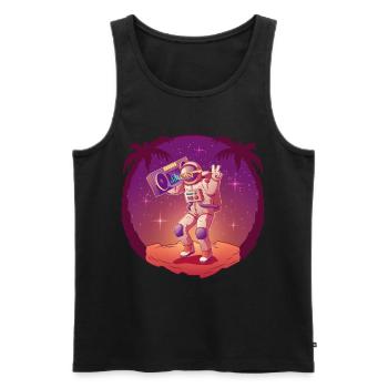 Cool Astronaut Space Space Space - Men's Premium Organic Tank Top - black - Front - AI Model Male 178 light (178cm)