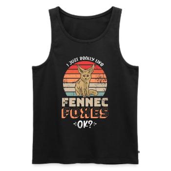 I just really like Fennec Foxes Desert Fox Fox - Men's Premium Organic Tank Top - black - Front - AI Model Male 178 light (178cm)
