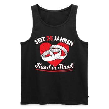 Silberhochzeit Geschenk 25 Jahre Hochzeitstag | - Männer Premium Bio Tank Top - Schwarz - Vorne - Michal (187cm)