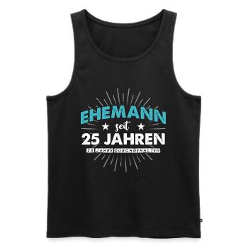 Silberhochzeit Geschenk 25 Jahre Hochzeitstag - Männer Premium Bio Tank Top - Schwarz - Vorne - Michal (187cm)