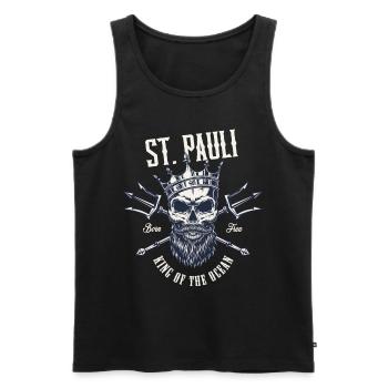 Saint Pauli sailor | St. Pauli gift from Paulians - Men's Premium Organic Tank Top - black - Front - AI Model Male 178 light (178cm)