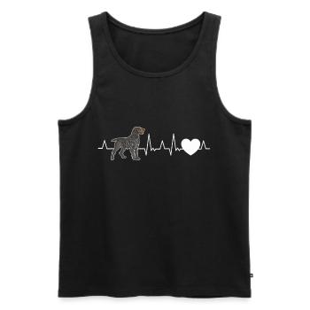 German Wirehaired Pointer Heartbeat Hound Dog - Men's Premium Organic Tank Top - black - Front - Michal (187cm)