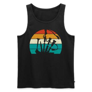 Dudelsack Retro Schottland Kilt Schotte - Männer Premium Bio Tank Top - Schwarz - Vorne - Michal (187cm)