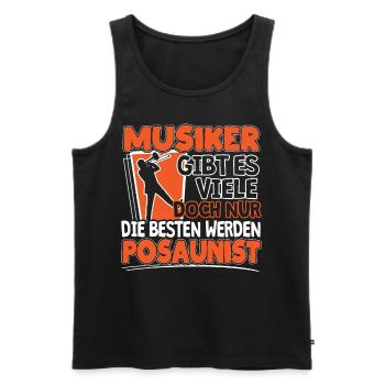 Posaunist | Posaune Spruch Geschenk für - Männer Premium Bio Tank Top - Schwarz - Vorne - AI Model Male 178 light (178cm)