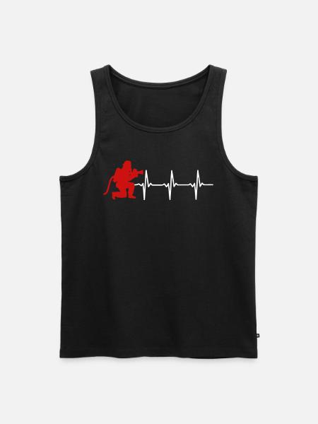 Firefighters heartbeat fire emergency - Men's Premium Organic Tank Top - black