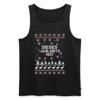 Weihnachten Ugly Spruch Schnee Sweater - Männer Premium Bio Tank Top - Schwarz - Vorne - Michal (187cm)
