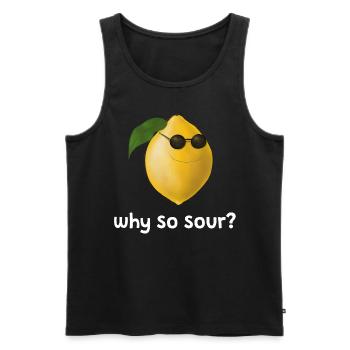 Cute Lemon - Why so sour - Männer Premium Bio Tank Top - Schwarz - Vorne - AI Model Male 178 light (178cm)
