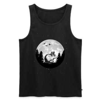 Degu in front of the moon rodents gift - Men's Premium Organic Tank Top - black - Front - AI Model Male 178 light (178cm)