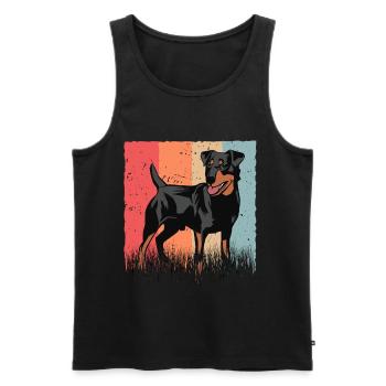German Jagdterrier Vintage Retro Gift - Men's Premium Organic Tank Top - black - Front - Michal (187cm)