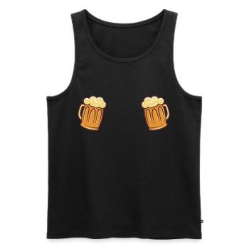 BIÈRE DRÔLE VERRE DE BIÈRE Dames cadeau buveur de bière - Débardeur bio Premium Homme - noir - Devant - Michal (187cm)