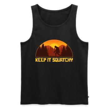 Keep It Squatchy Shirt - Men's Premium Organic Tank Top - black - Front - Michal (187cm)