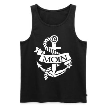 Moin Hafen Anker Kiel Meer Möwen - Männer Premium Bio Tank Top - Schwarz - Vorne - Michal (187cm)