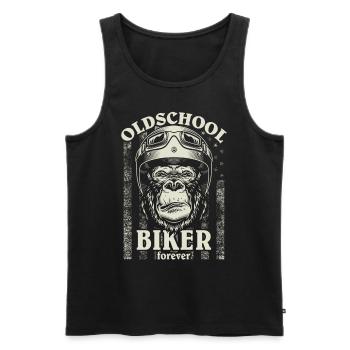 Old School Biker Forever I Gorilla Motorrad Bike - Männer Premium Bio Tank Top - Schwarz - Vorne - AI Model Male 178 light (178cm)