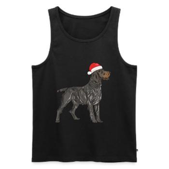 Chien de chien de Noël à poil dur allemand - Débardeur bio Premium Homme - noir - Devant - Michal (187cm)