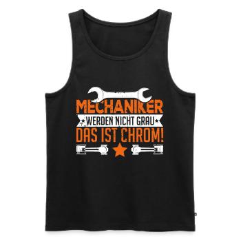 Mechaniker werden nicht grau Das ist Chrom - Männer Premium Bio Tank Top - Schwarz - Vorne - AI Model Male 178 light (178cm)