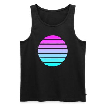 Vaporware Cyber 1970 Techno Culture - Débardeur bio Premium Homme - noir - Devant - Michal (187cm)