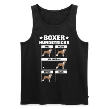 Boxer Hundetricks Hund - Männer Premium Bio Tank Top - Schwarz - Vorne - AI Model Male 178 light (178cm)