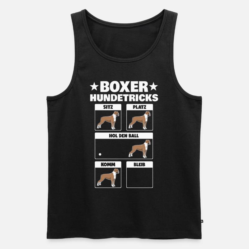 Boxer Hundetricks Hund - Männer Premium Bio Tank Top - Schwarz
