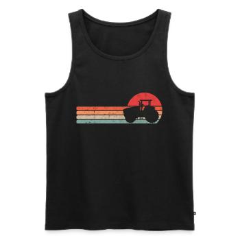 Tracteur tracteur vintage agriculteur agriculteur - Débardeur bio Premium Homme - noir - Devant - AI Model Male 178 light (178cm)