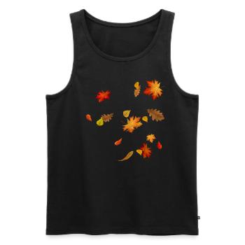 Belles feuilles d'automne - Débardeur bio Premium Homme - noir - Devant - AI Model Male 178 light (178cm)