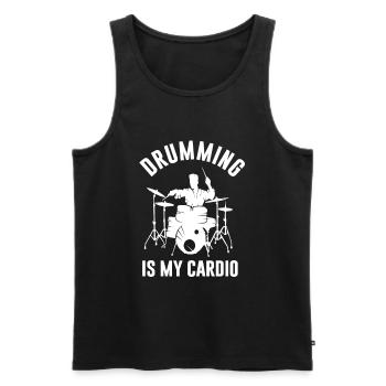 Musicien de percussion batteur pilon - Débardeur bio Premium Homme - noir - Devant - AI Model Male 178 light (178cm)