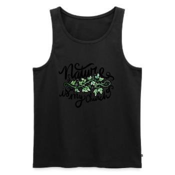 Die Natur ist meine Kirche - Männer Premium Bio Tank Top - Schwarz - Vorne - AI Model Male 178 light (178cm)