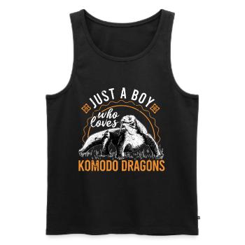 J'aime vraiment Komodo Dragons Komodo Dragon - Débardeur bio Premium Homme - noir - Devant - Michal (187cm)