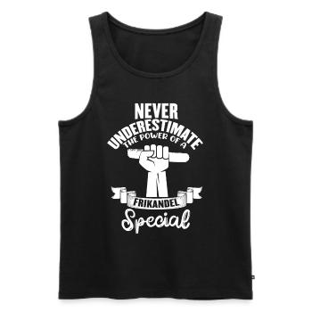 Frikandel Brot Holland Fast Food Frikadelle - Männer Premium Bio Tank Top - Schwarz - Vorne - AI Model Male 178 light (178cm)