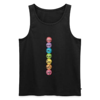 Chakra Tantra Vie Bouddha - Débardeur bio Premium Homme - noir - Devant - AI Model Male 178 light (178cm)