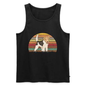 Fox Terrier Vintage Wirehaired Fox Terrier Gift - Men's Premium Organic Tank Top - black - Front - AI Model Male 178 light (178cm)