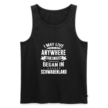 Schwabenland Story Bayern Schwarzwald - Männer Premium Bio Tank Top - Schwarz - Vorne - Michal (187cm)