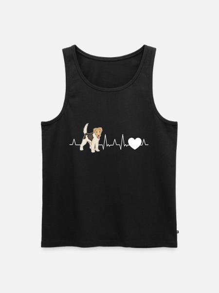 Foxterrier Herzschlag Drahthaar-Foxterrier - Männer Premium Bio Tank Top - Schwarz