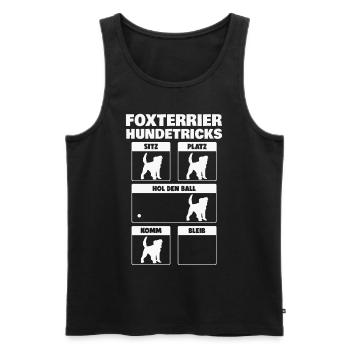 Foxterrier Hundetricks Drahthaar-Foxterrier - Männer Premium Bio Tank Top - Schwarz - Vorne - AI Model Male 178 light (178cm)