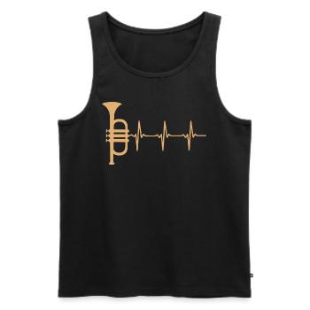 Concert de musicien trompette - Débardeur bio Premium Homme - noir - Devant - Michal (187cm)