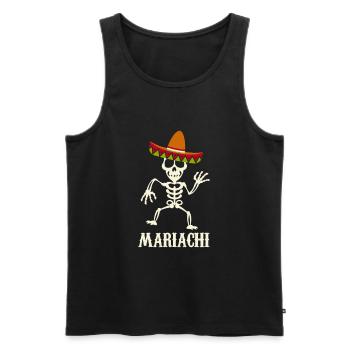 Squelette Mariachi Sombrero Musicien - Débardeur bio Premium Homme - noir - Devant - Michal (187cm)