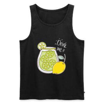 Lemonade Lemon Drink Summer Refreshment - Men's Premium Organic Tank Top - black - Front - AI Model Male 178 light (178cm)