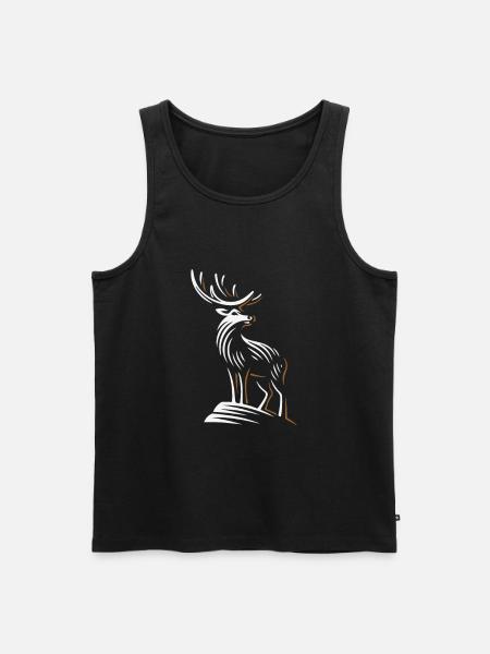 Hirsch Schwarzwald Hirschgeweih - Männer Premium Bio Tank Top - Schwarz
