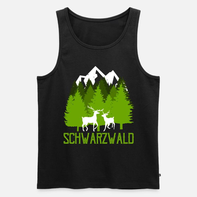 Schwarzwald Spruch Schwarzländer Bollenhut - Männer Premium Bio Tank Top - Schwarz