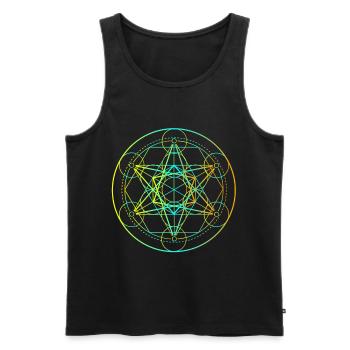 Sacred geometry gift mandala for yoga - Men's Premium Organic Tank Top - black - Front - AI Model Male 178 light (178cm)